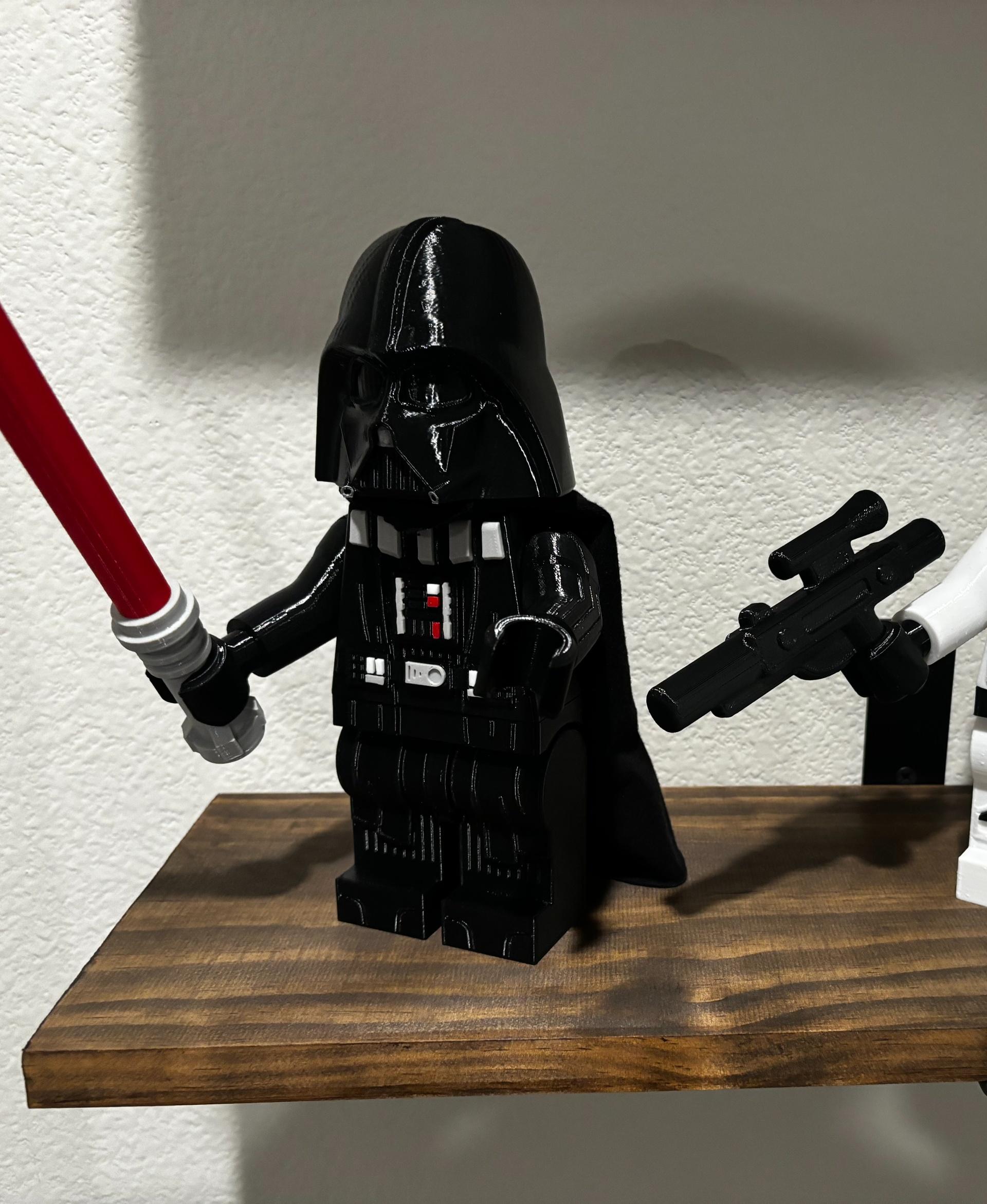 Darth Vader (6:1 LEGO-inspired brick figure, NO MMU/AMS, NO supports, NO glue) - These models are so fun to print! - 3d model