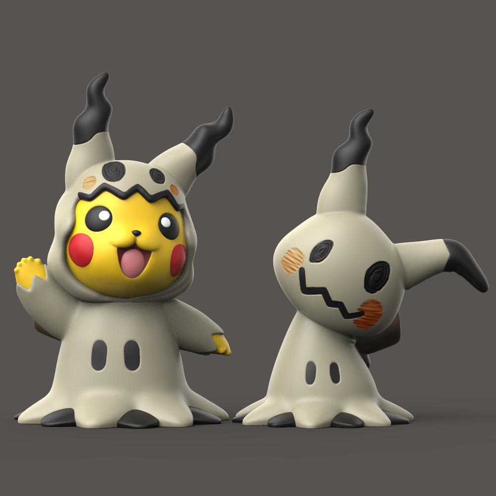 Mimikyu & Pikachu 3d model