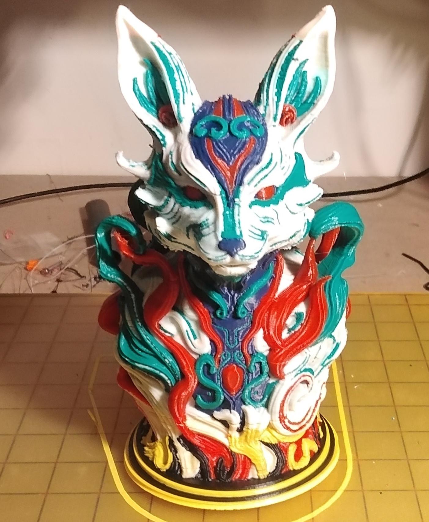 Kitsune Fox Bust (Pre-Supported) 3d model