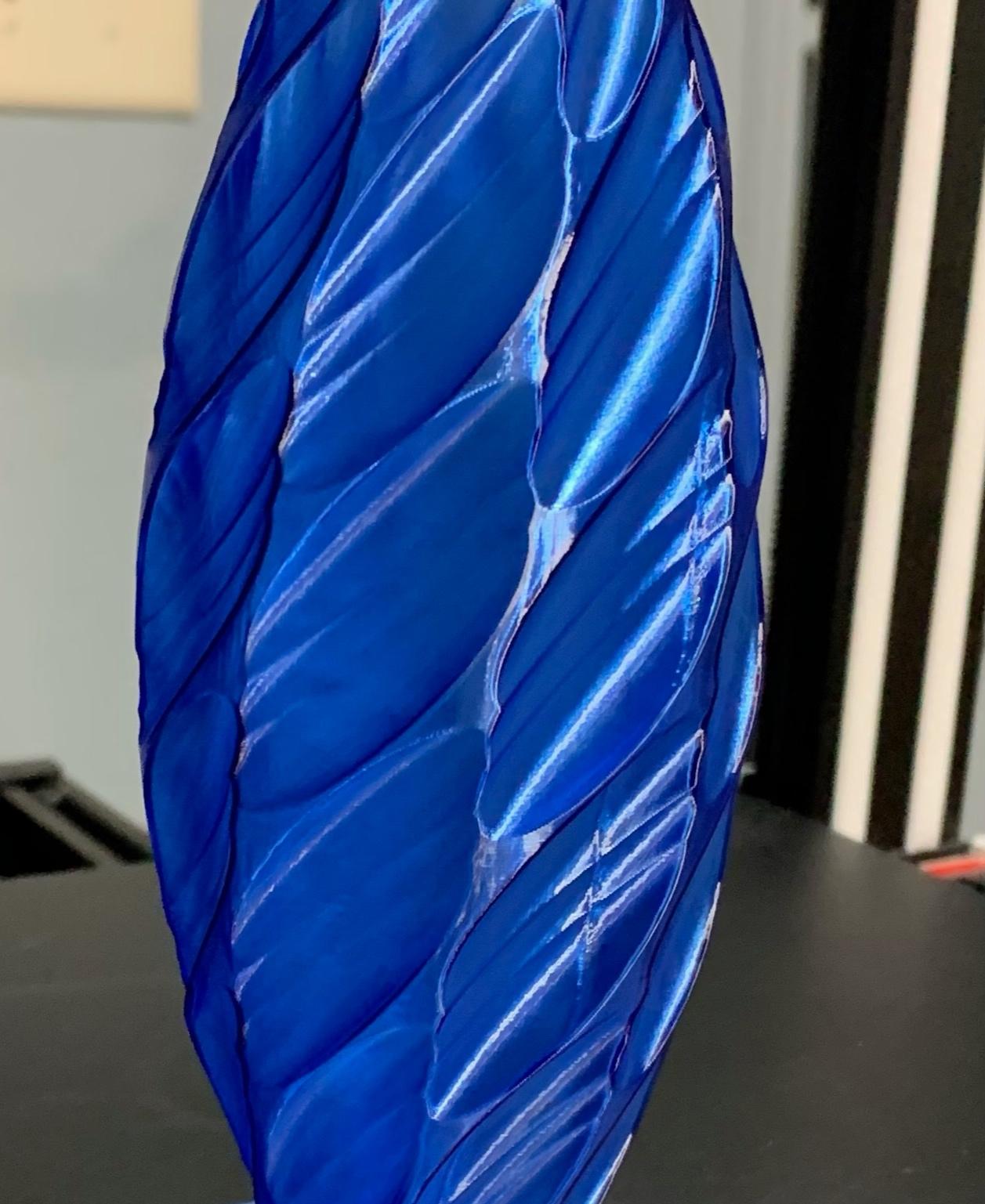 Swirling Leaves Vase - 150mm high Transparant Blue - 3d model