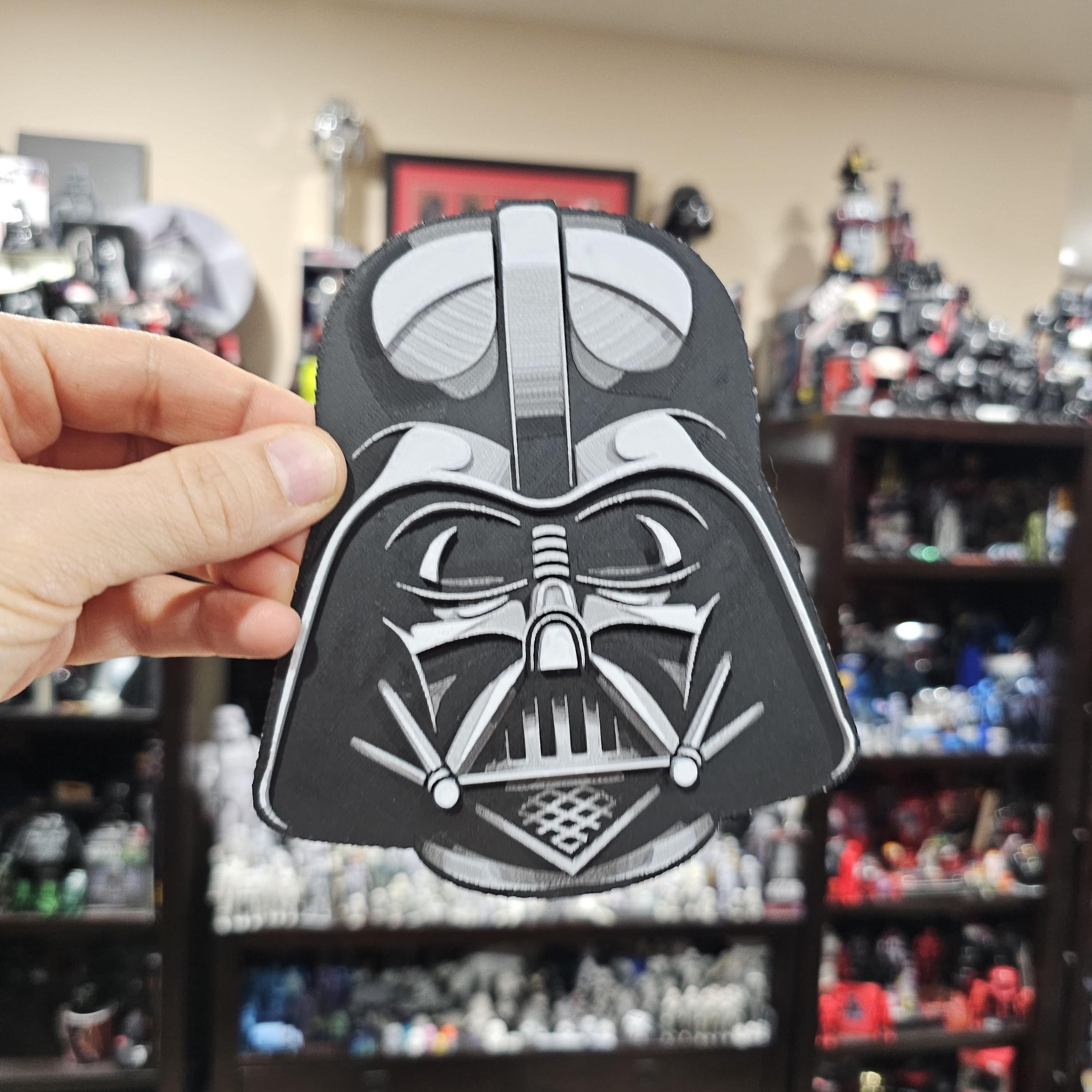 Star Wars (Inspired) "Flat Darther" Darth Vader HueForge Helmet 3d model