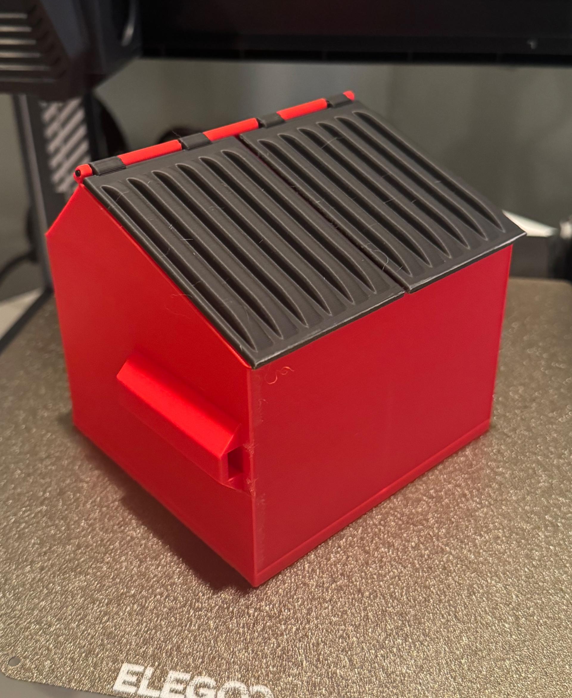 Mini Realistic Dumpster Organizer / Bin - Prints beautifully with matte PLAs! - 3d model