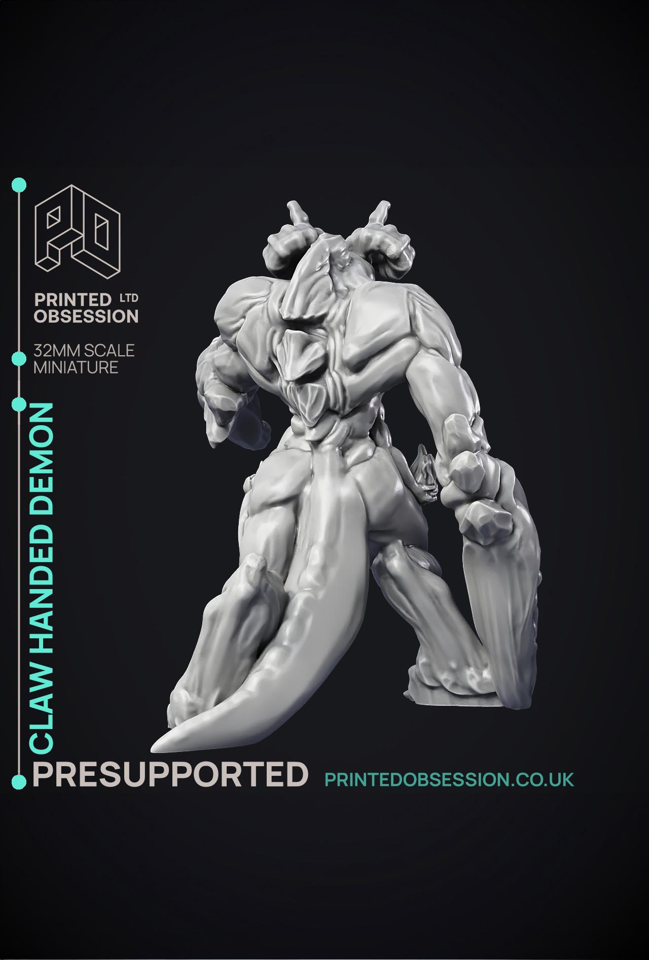Claw Handed Demon - Greater Demon - PRESUPPORTED - 32 mm scale  3d model