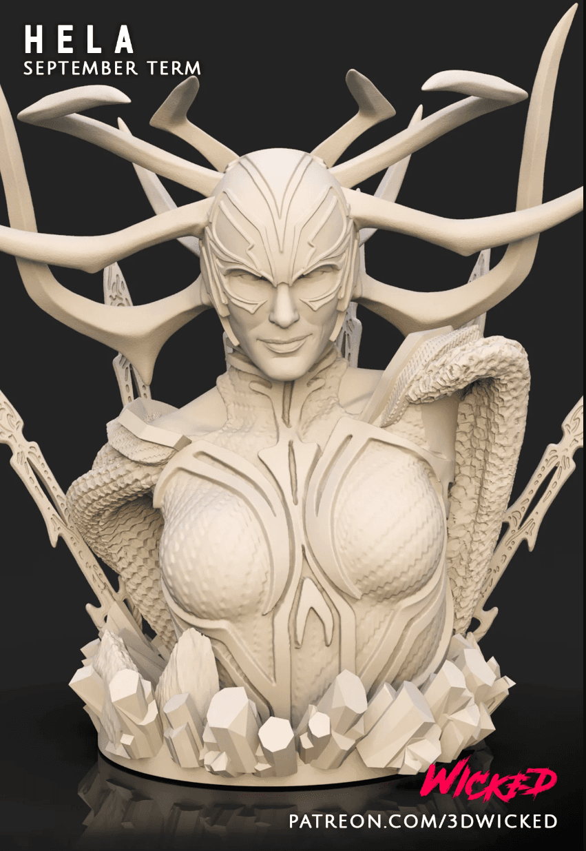 Wicked Marvel Hela Bust: STLs ready for printing 3d model