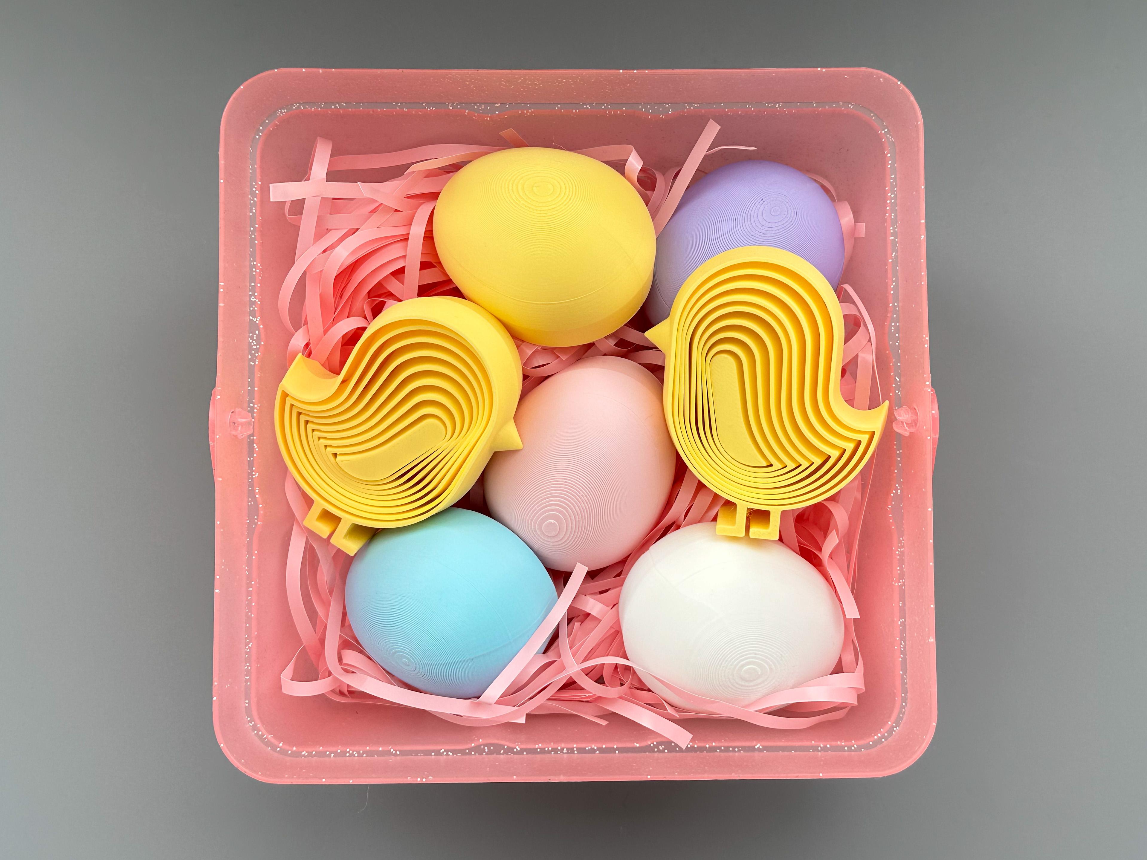 Baby Chick and Easter Egg Layered Fidgets 3d model