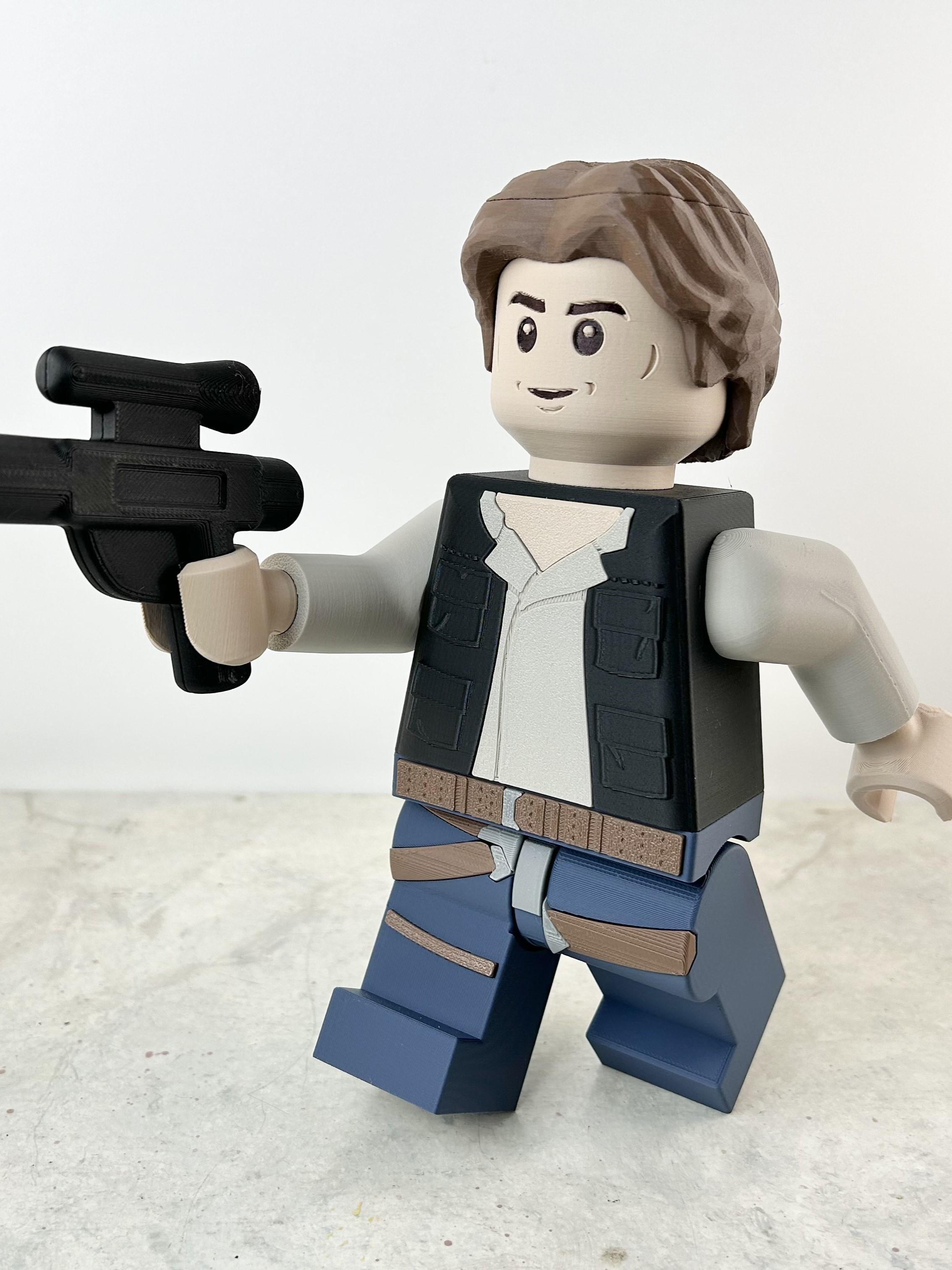 Han Solo (6:1 LEGO-inspired brick figure, NO MMU/AMS, NO supports, NO glue) 3d model