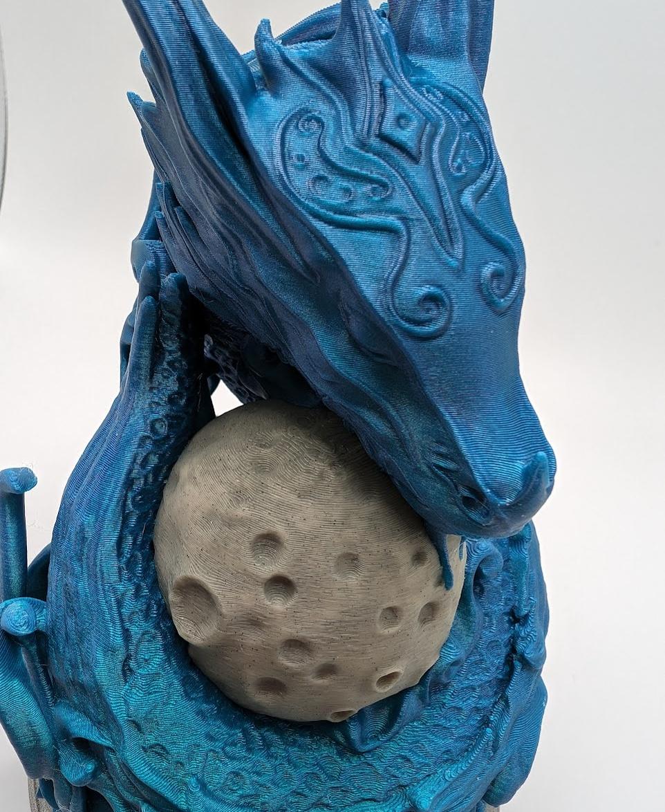 Moon Dragon bust - (Pre-Supported) 3d model