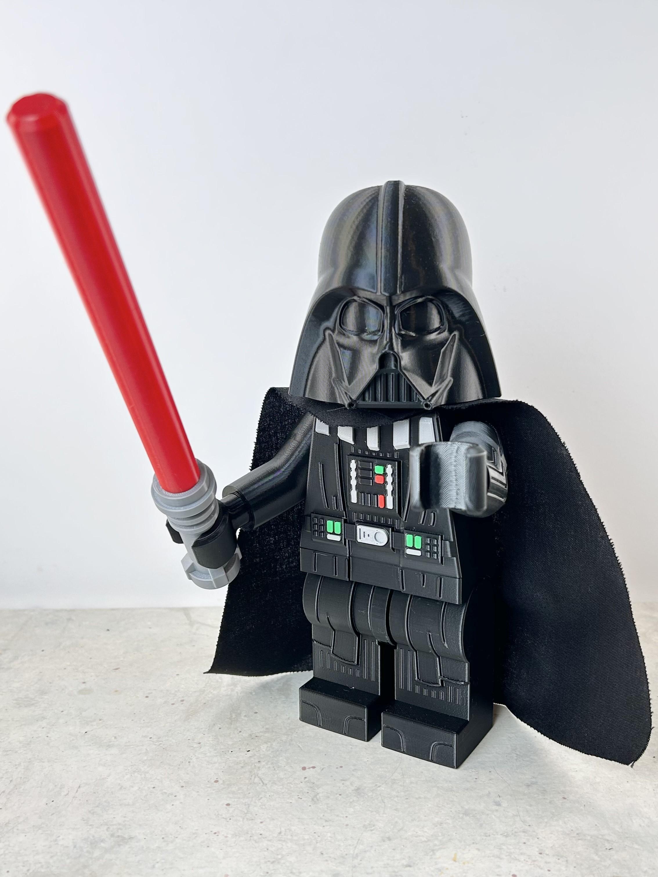 Darth Vader (6:1 LEGO-inspired brick figure, NO MMU/AMS, NO supports, NO glue) 3d model
