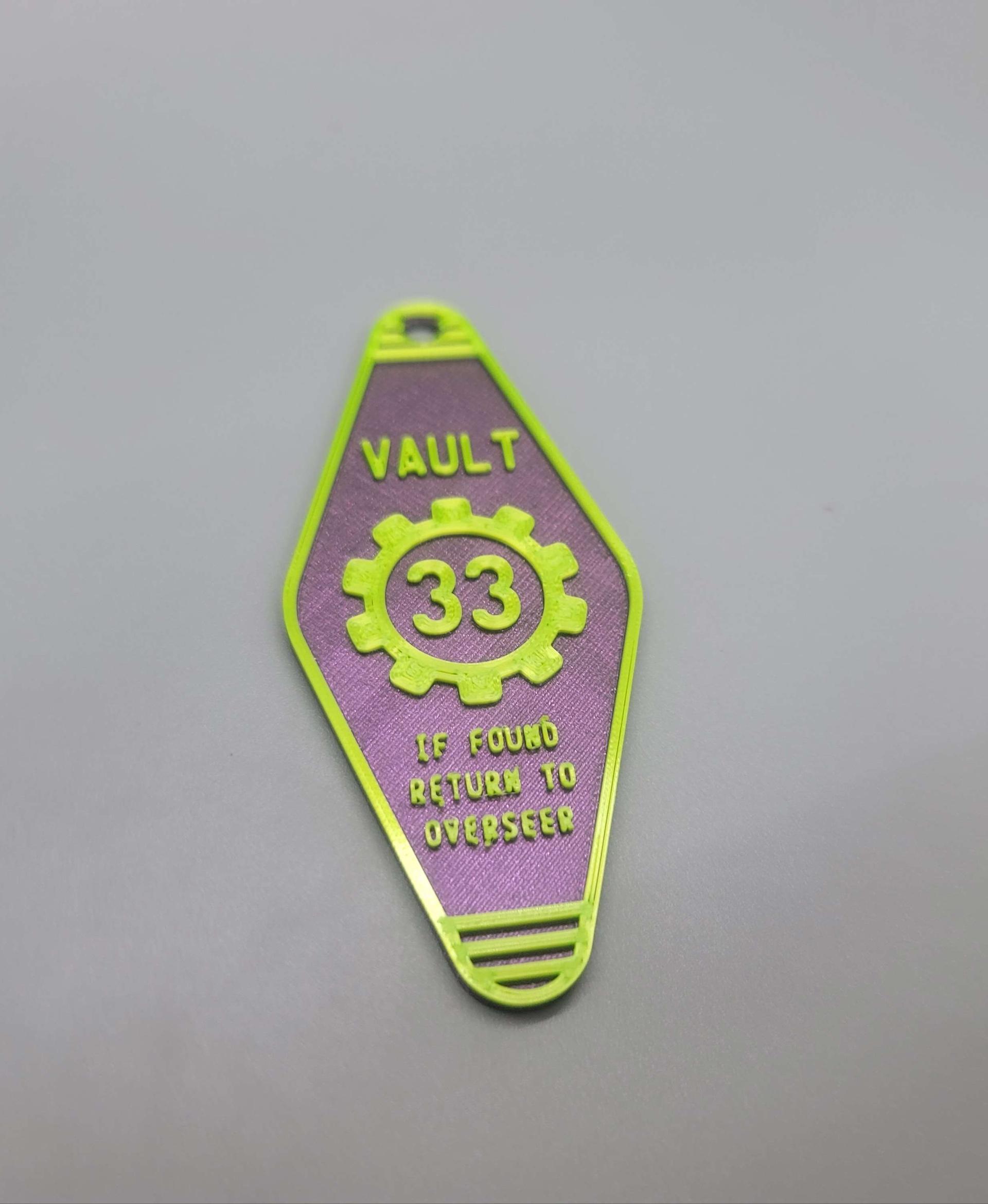 Fallout Inspired Vault Key Fob Assortment - Print in place 3d model