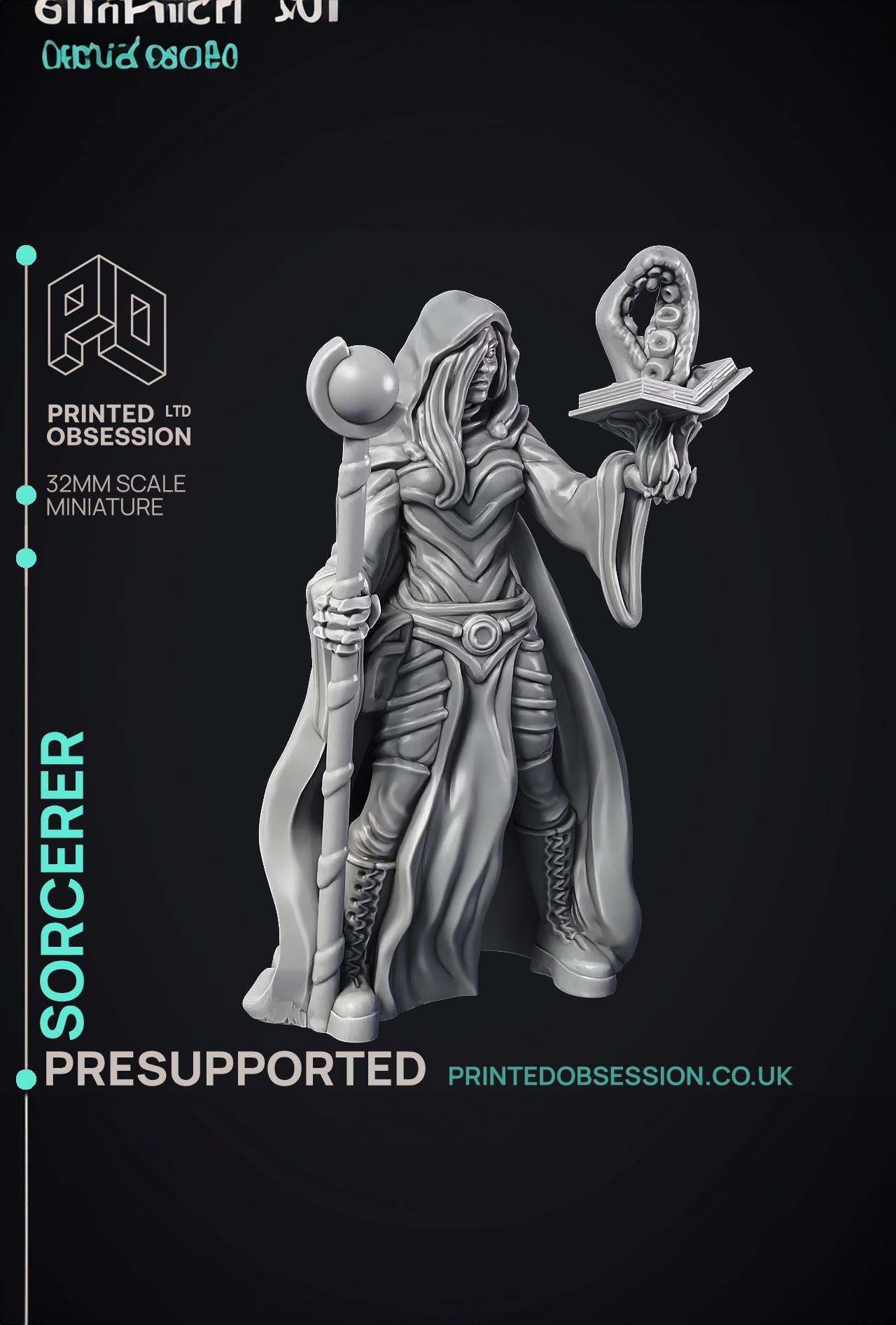 Sorcerer - Human Magic User - PRESUPPORTED - Hell Hath No Fury - 32mm Scale  3d model
