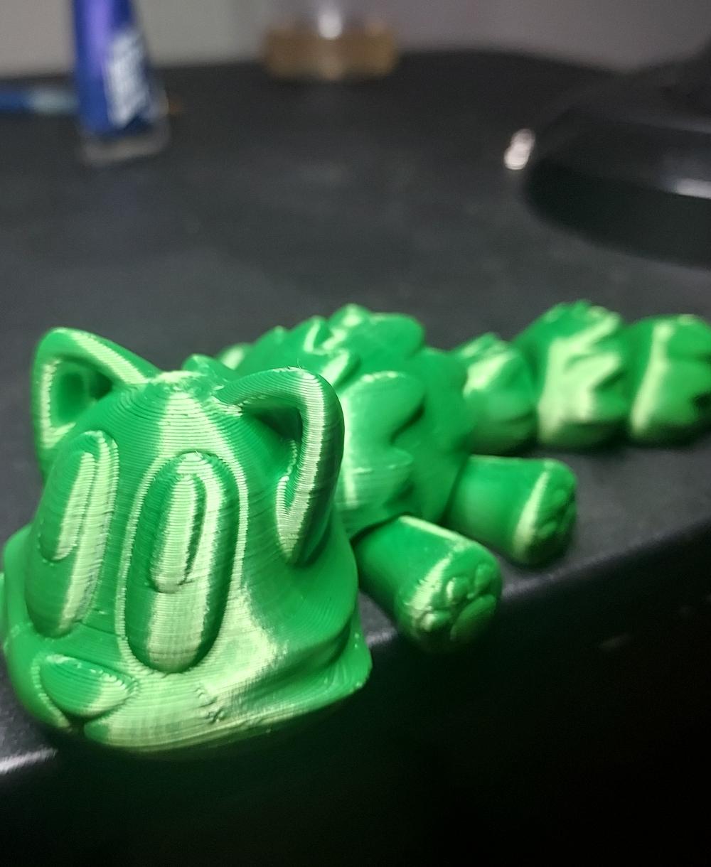 Blob Cat - Articulated Flexi Fidget Toy - First print in over a year, and didn't even have to level the bed to get this result. 😎 - 3d model
