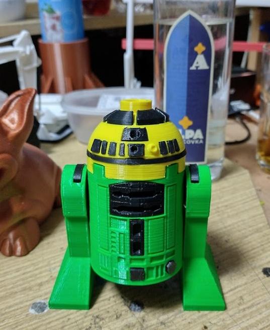 R2-D2 (6:1 LEGO-inspired brick figure, NO MMU/AMS, NO supports, NO glue) - Moc pěkný model - 3d model