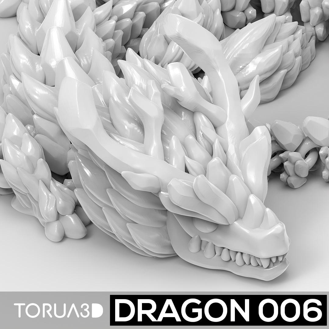 Articulated Dragon 006 - Print in place - STL file 3d model