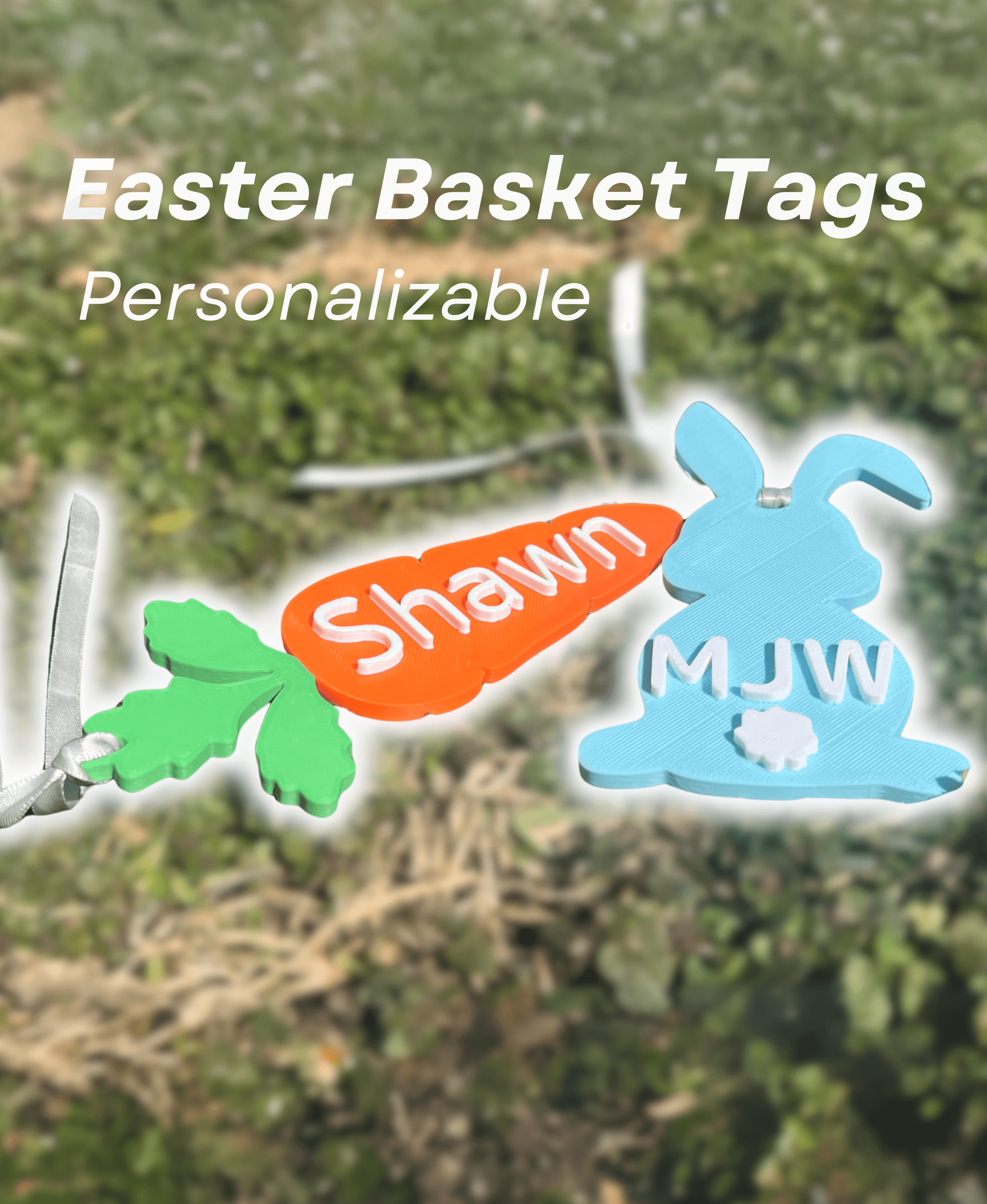 Personalizable Easter Basket Tags 3d model