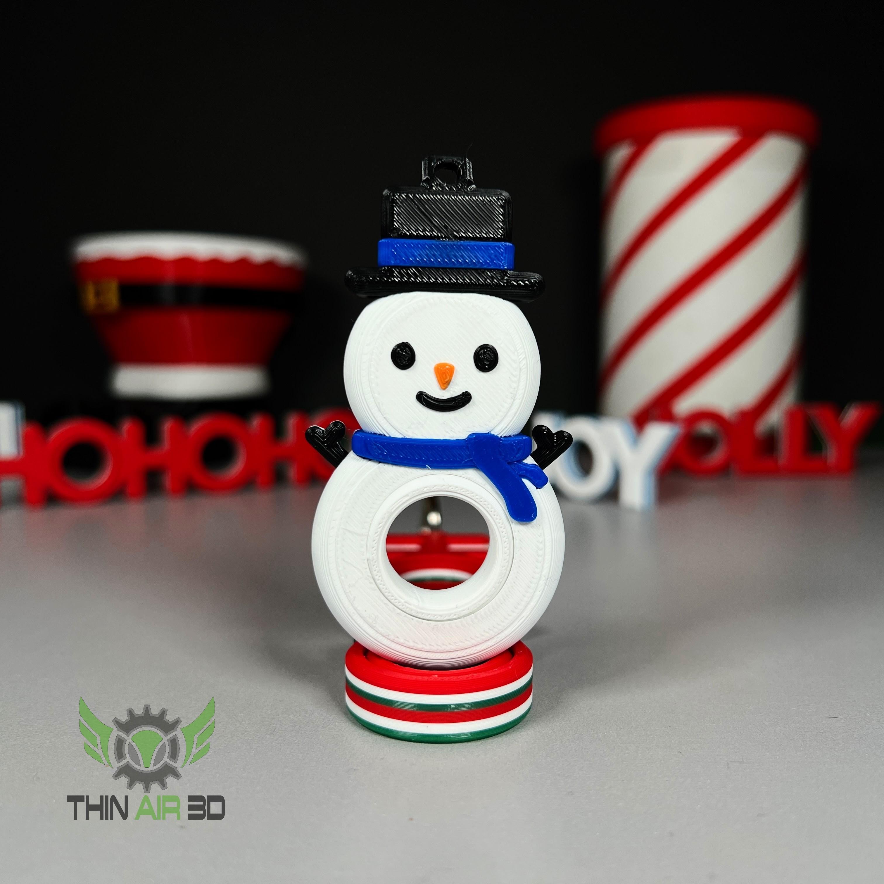 Snowman Spinner Fidget Keychain 3d model