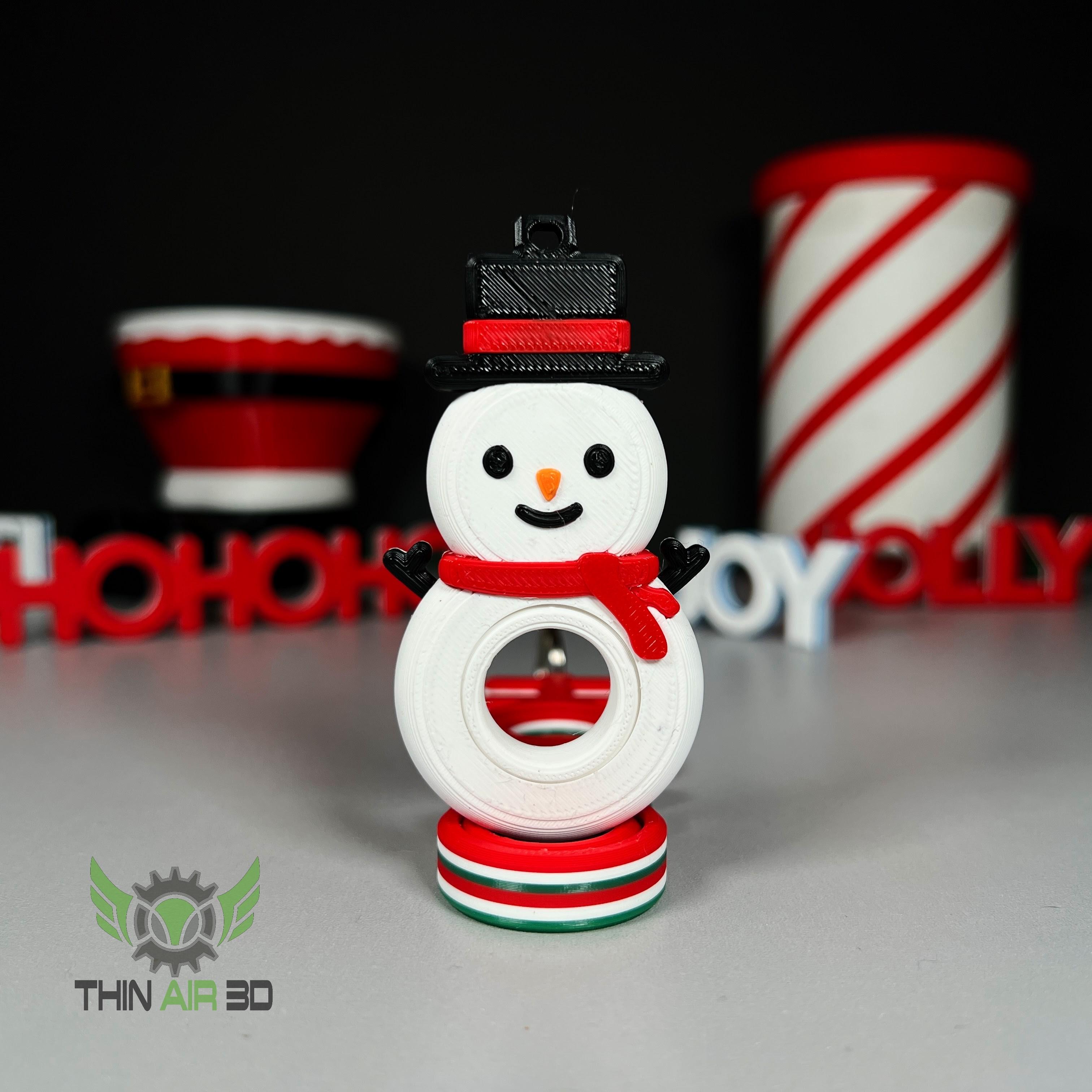 Snowman Spinner Fidget Keychain 3d model