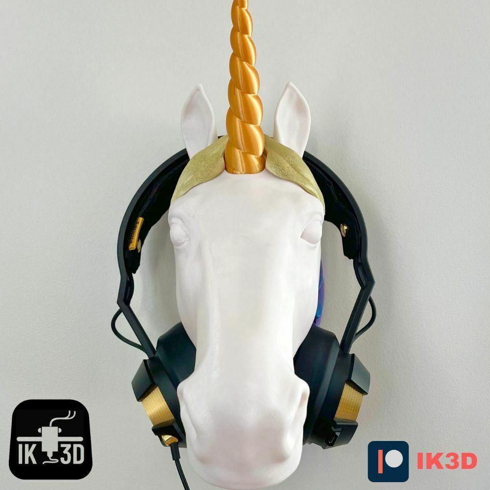 Unicorn Head Wall Mounted Decor / Headphones Holder / Multiparts 3d model