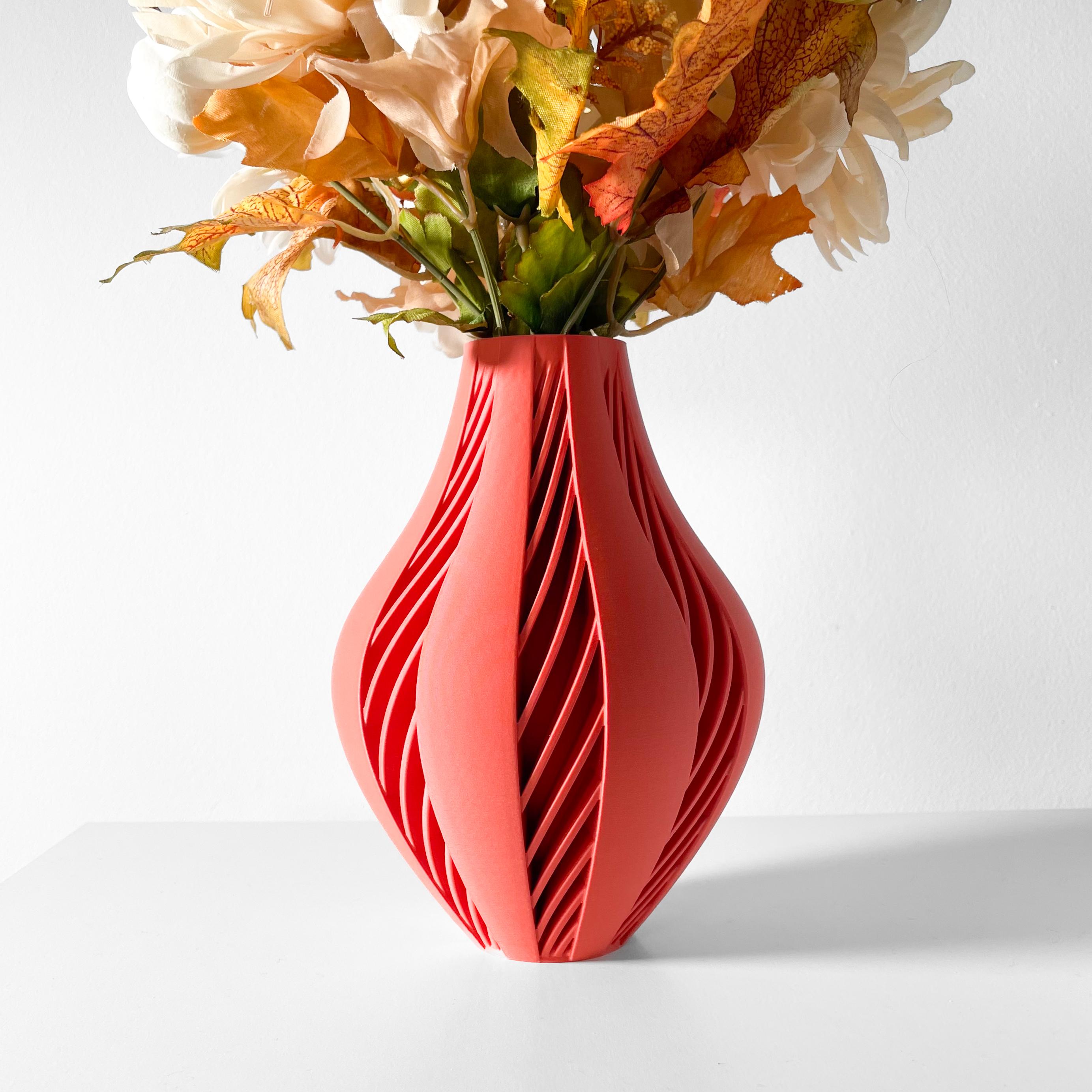 The Yorio Vase, Modern and Unique Home Decor for Dried and Preserved Flower Arrangement  | STL File 3d model