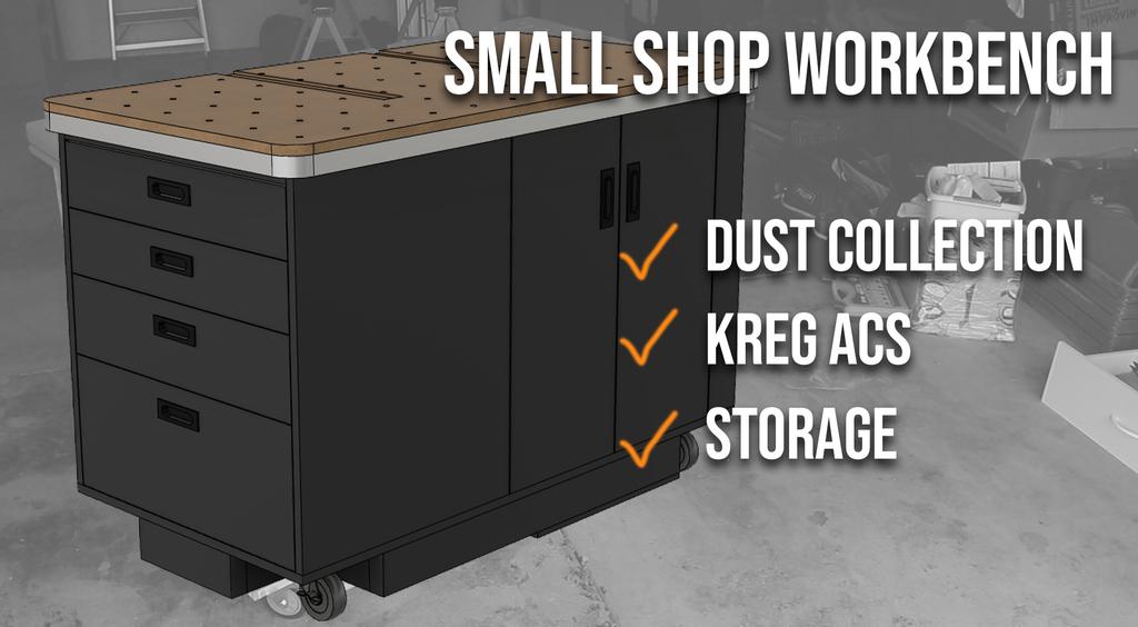 Compact Dust Collection Workbench - Printed Parts 3d model