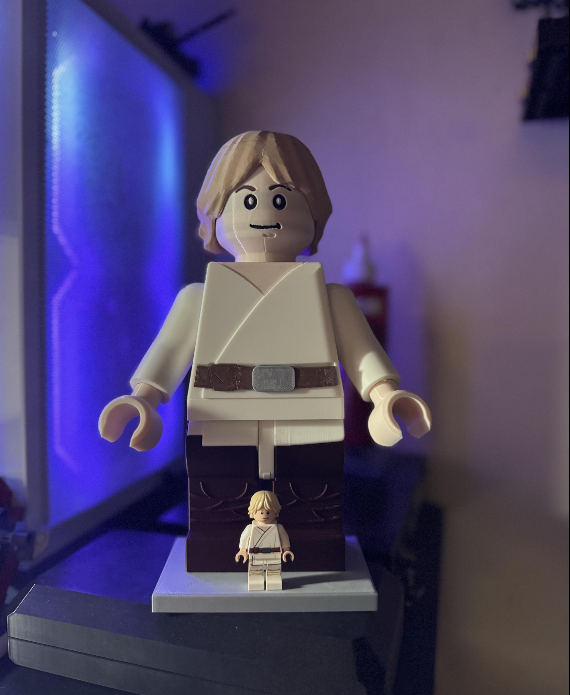 Luke Skywalker (6:1 LEGO-inspired brick figure, NO MMU/AMS, NO supports, NO glue) 3d model