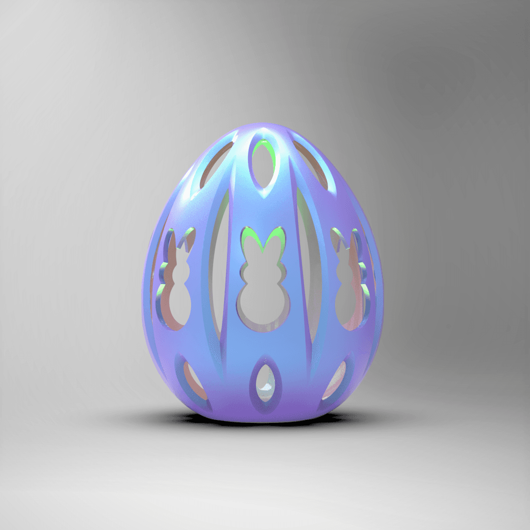 Egg Tealight Cover -Bunnies 3d model