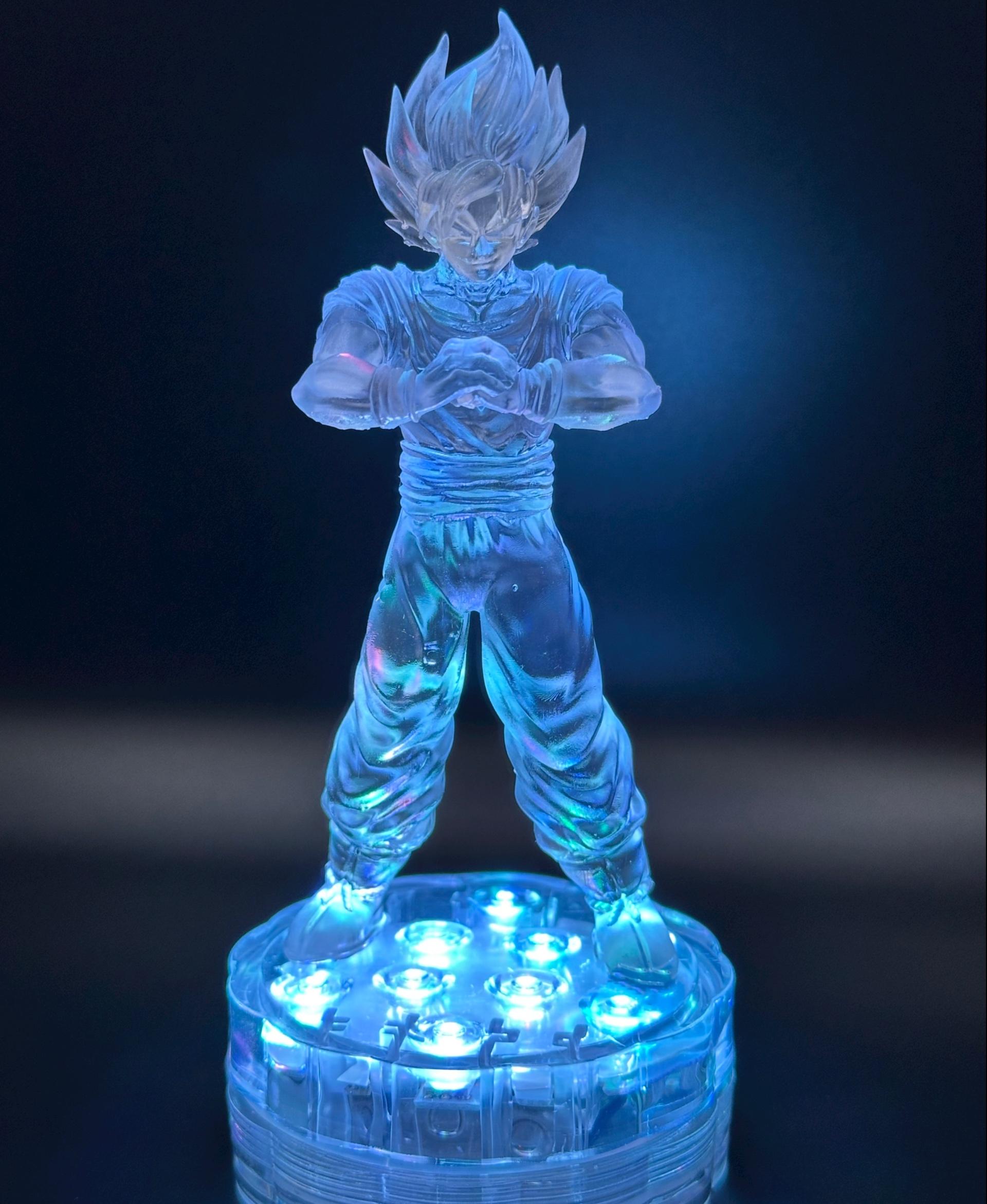 Goku SSJ1 - Dragon Ball Z - Fan Art - Printed in clear resin with a light puck as the base.  - 3d model