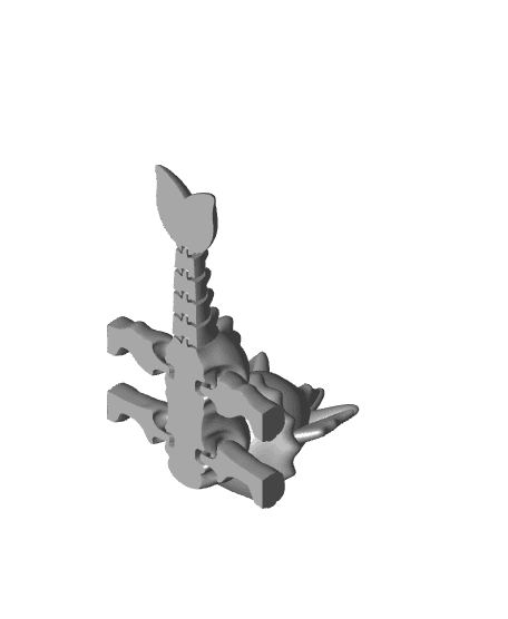 Flexi Vaporeon (Easy Print No Supports) 3d model