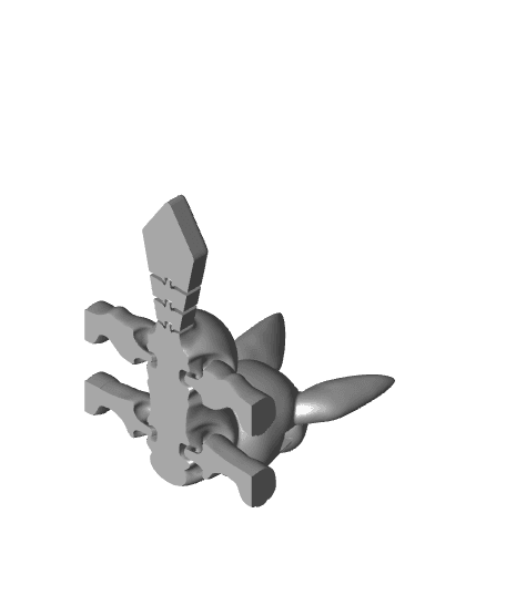 Flexi Glaceon (Easy Print No Supports) 3d model