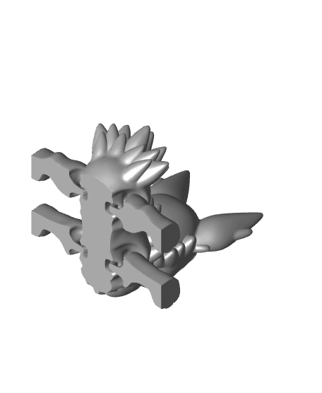 Flexi Jolteon (Easy Print No Supports) 3d model