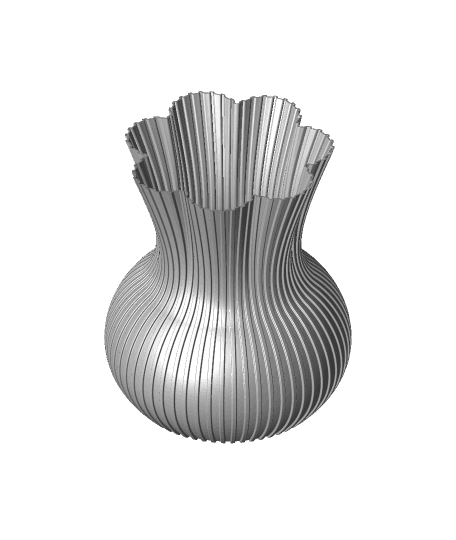 Fluted Blooming Vase .8mm Wall.STL 3d model