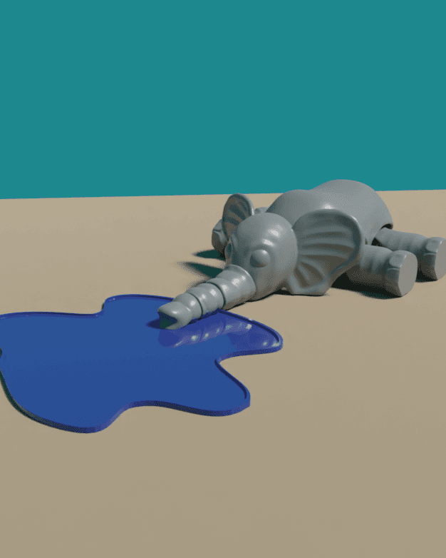 SIMPLE FLEXI ELEPHANT - SUPPORT FREE - PRINT IN PLACE 3d model