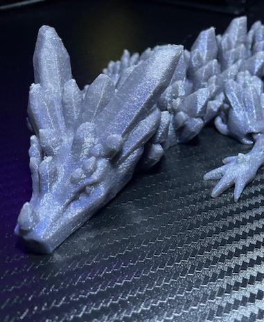 Crystal Dragon - Articulated Dragon - printed in Atomic Galactic Blue PETG - 3d model
