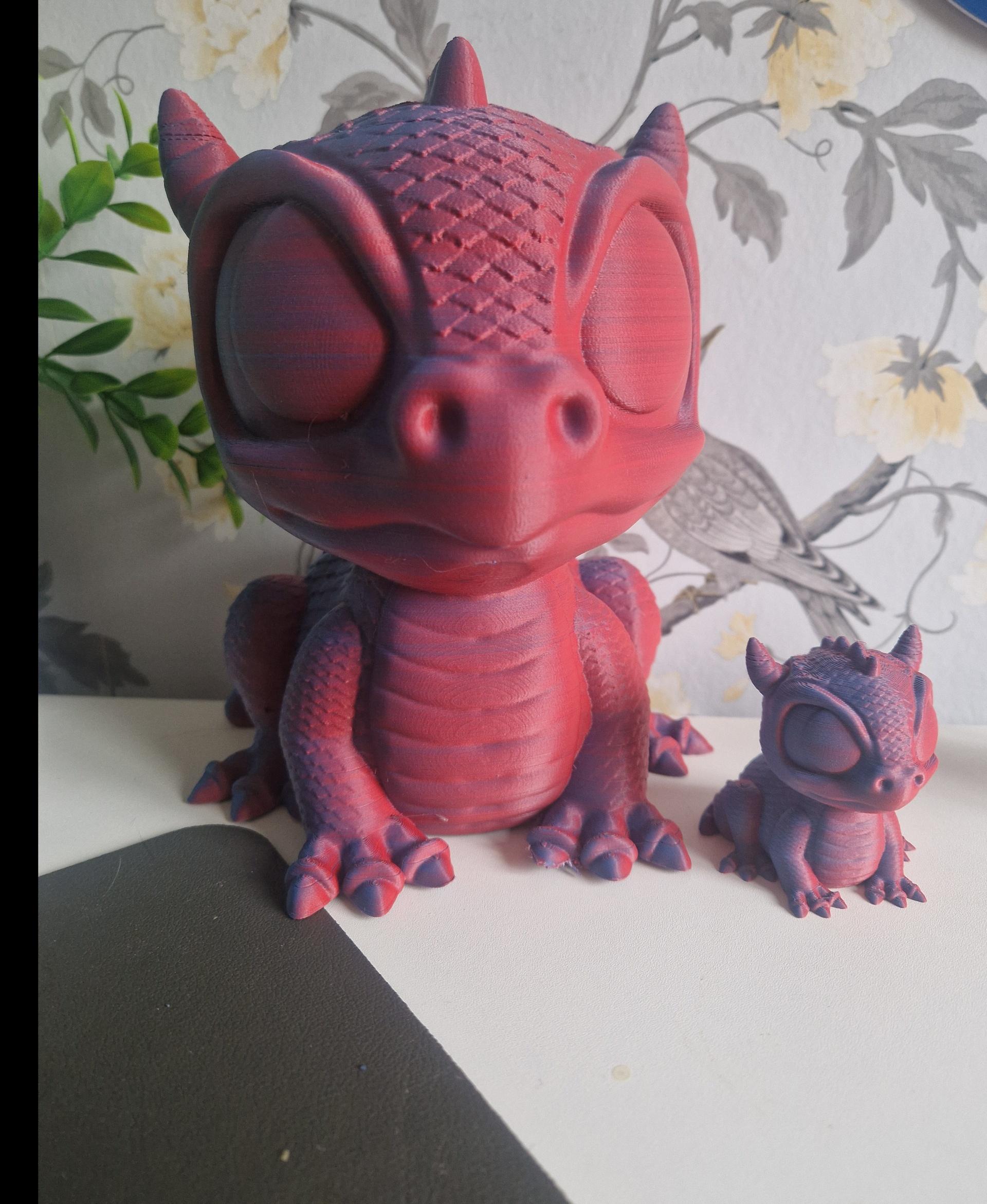 Adorable Baby Dragon Figurine / 3MF Included / No Supports - Amazing model. Couldn't resist printing at 100 & 300% - 3d model