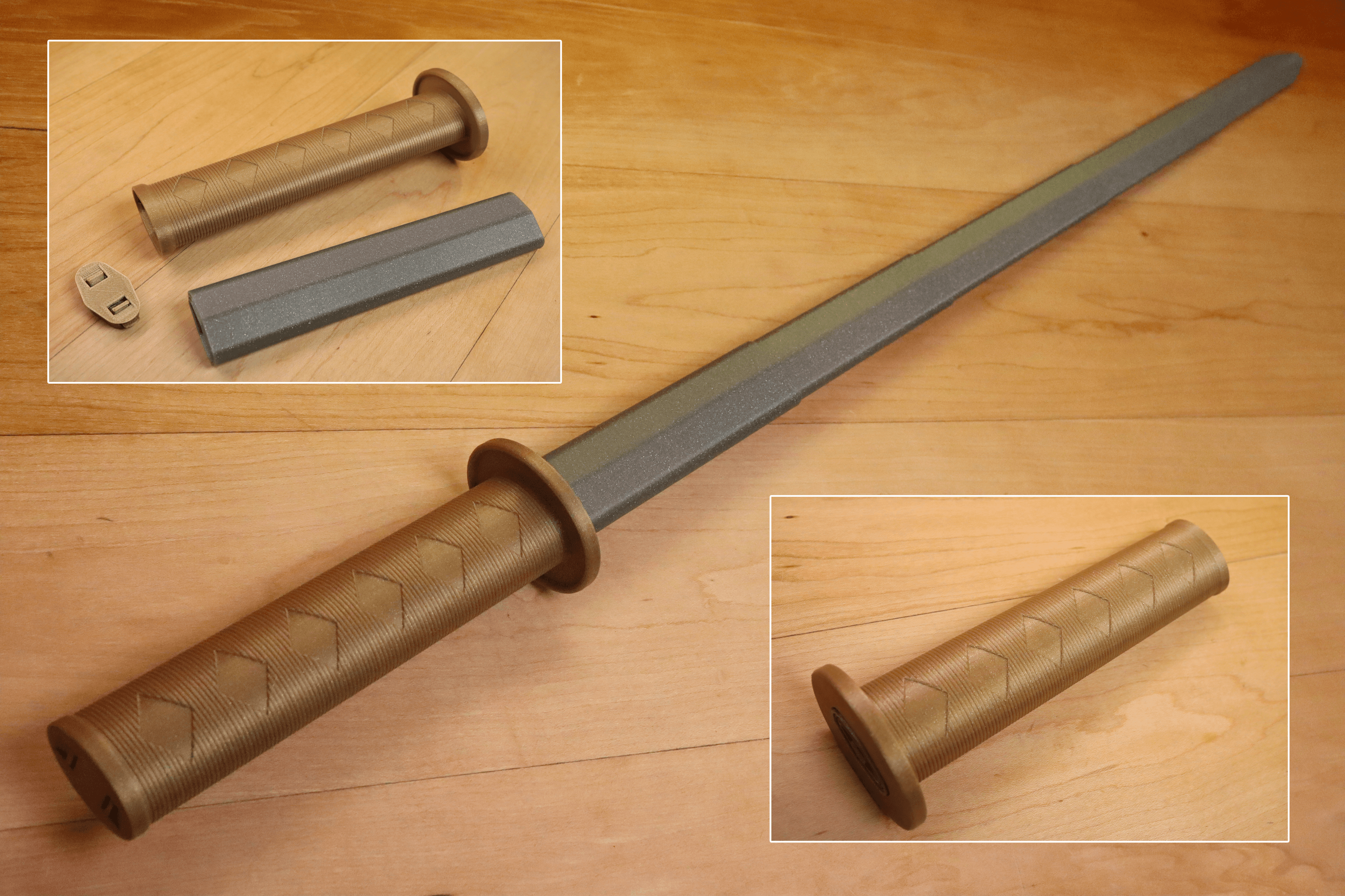 Collapsing Katana with Removable Blade 3d model