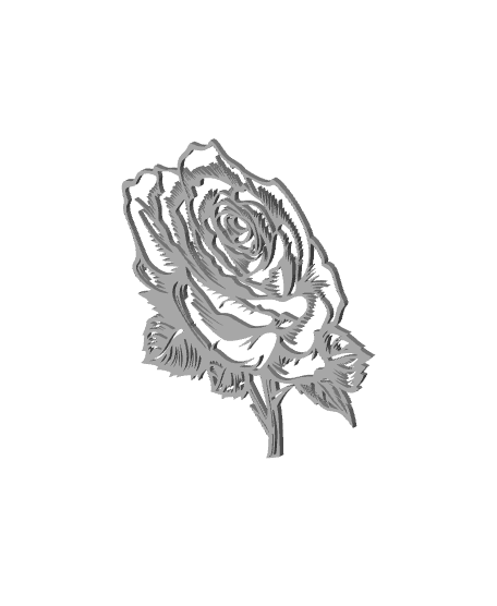 realistic rose wall decor flower wall art floral decoration 3d model