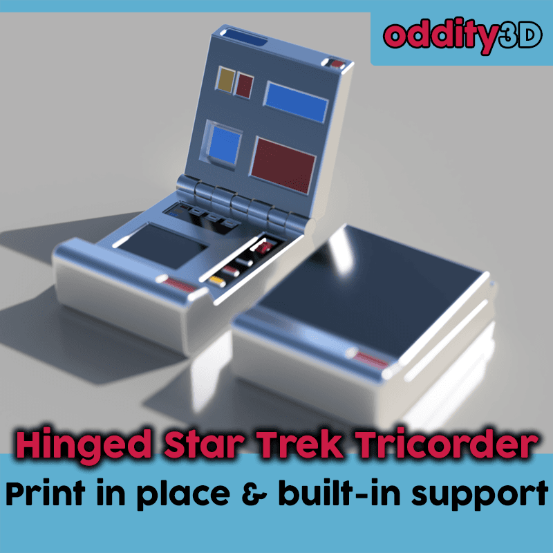 Hinged Star Trek Tricorder (print in place) 3d model