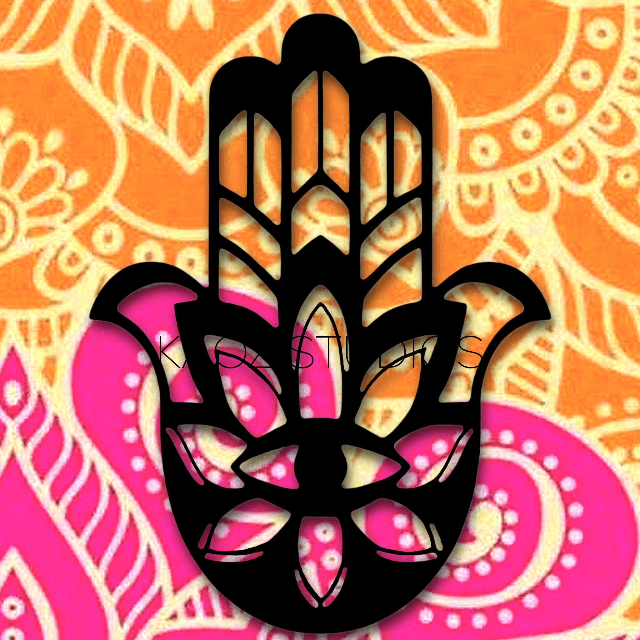 hamsa hand wall art mandala wall decor 2d art all seeing eye spiritual 3d model