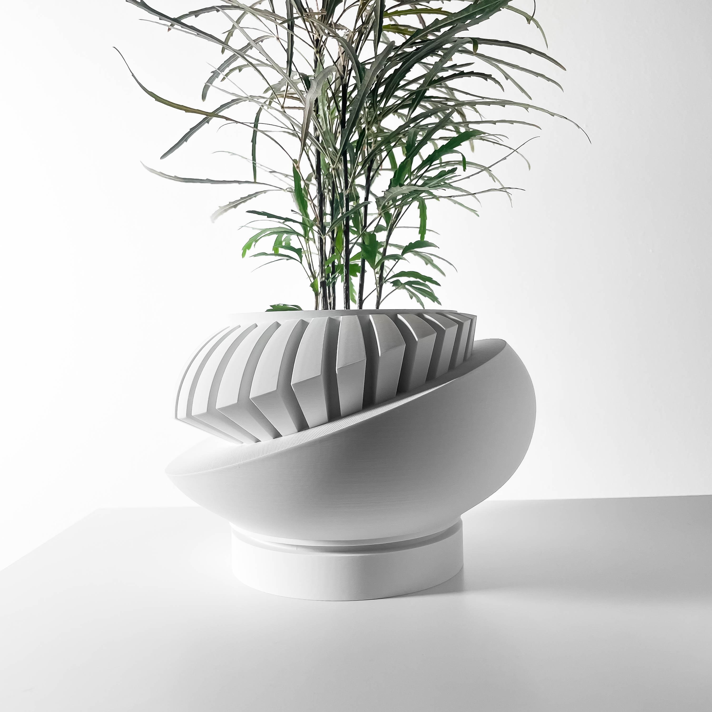 The Luxar Planter Pot with Drainage Tray & Stand Included: Modern and Unique Home Decor for Plants a 3d model