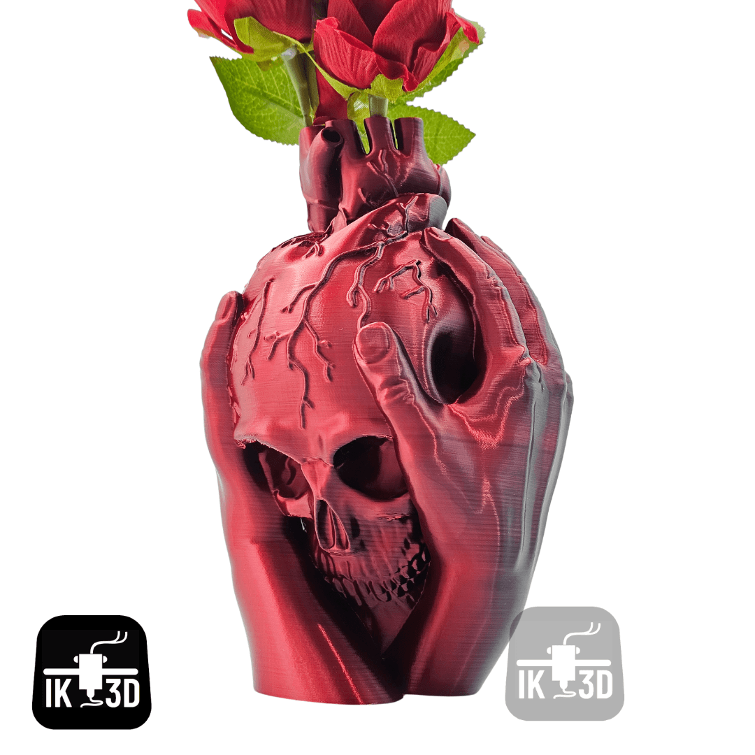 Heart Broken Skull Sculpture / Vase / Planter / No Supports 3d model