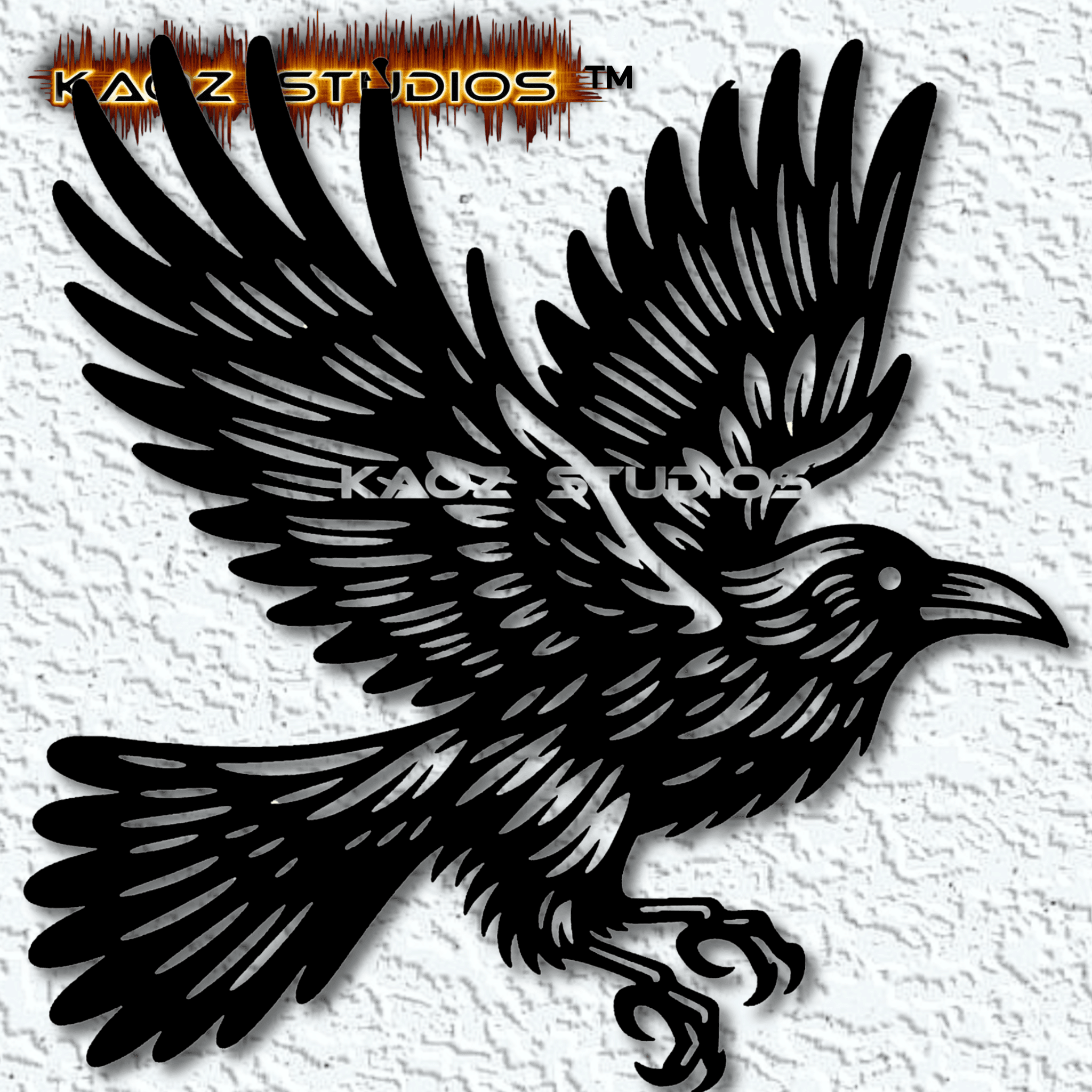 flying crow wall art raven wall decor 2d bird halloween gothic dcoration 3d model