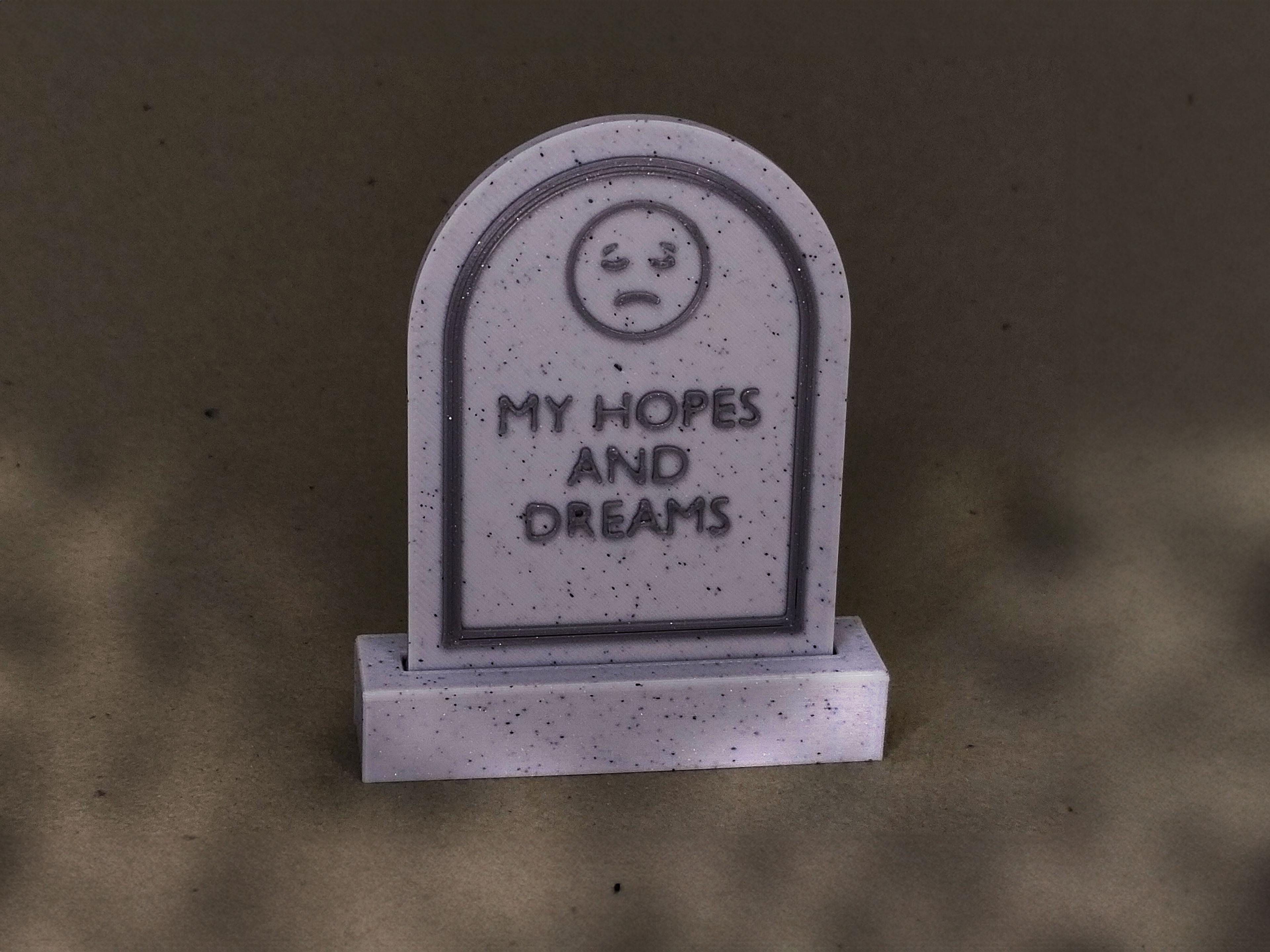 Remix of REMIX ME! Halloween Gravestone Template w/ Border 3d model