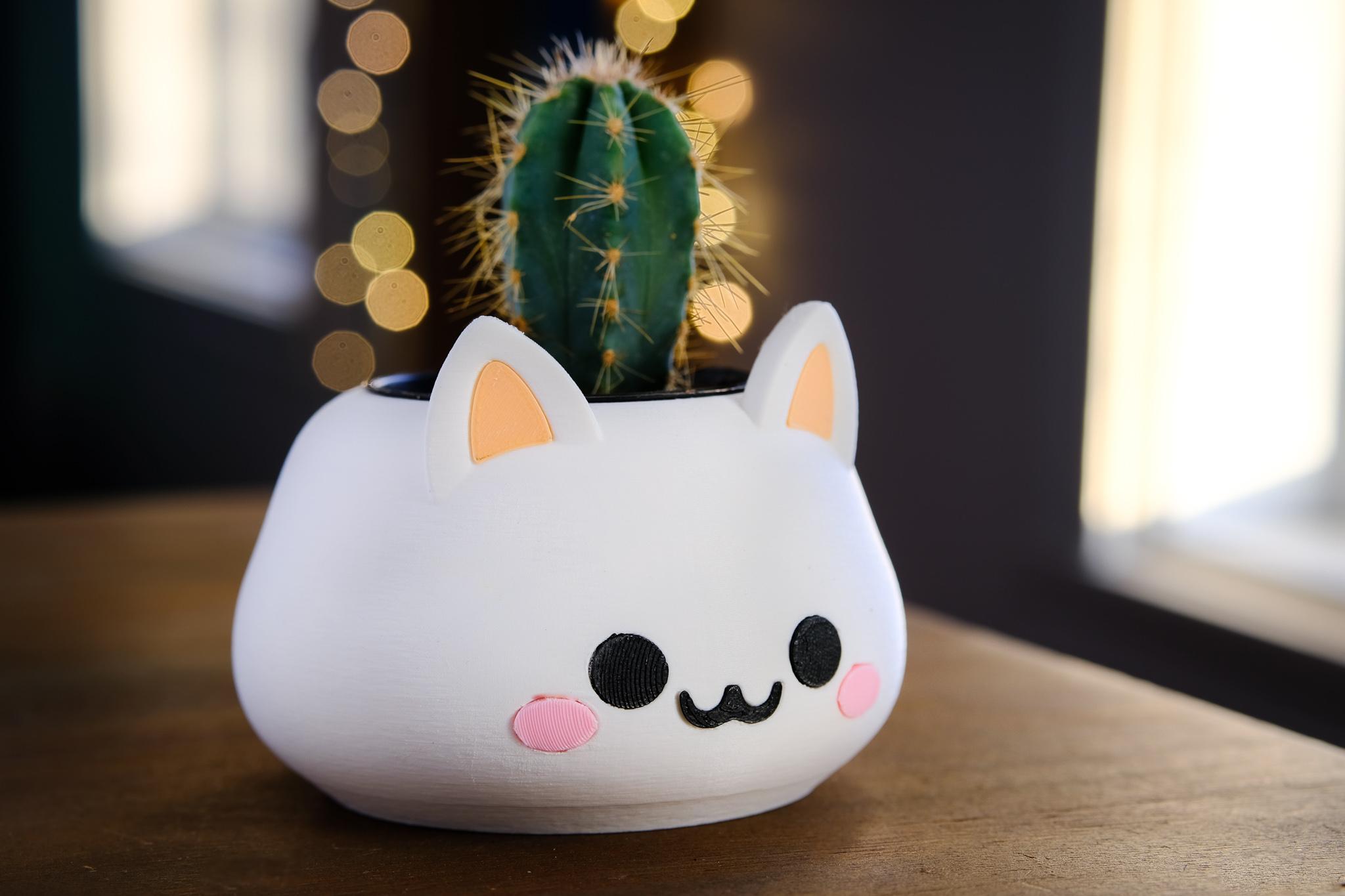 Cute Cat Planter 3d model