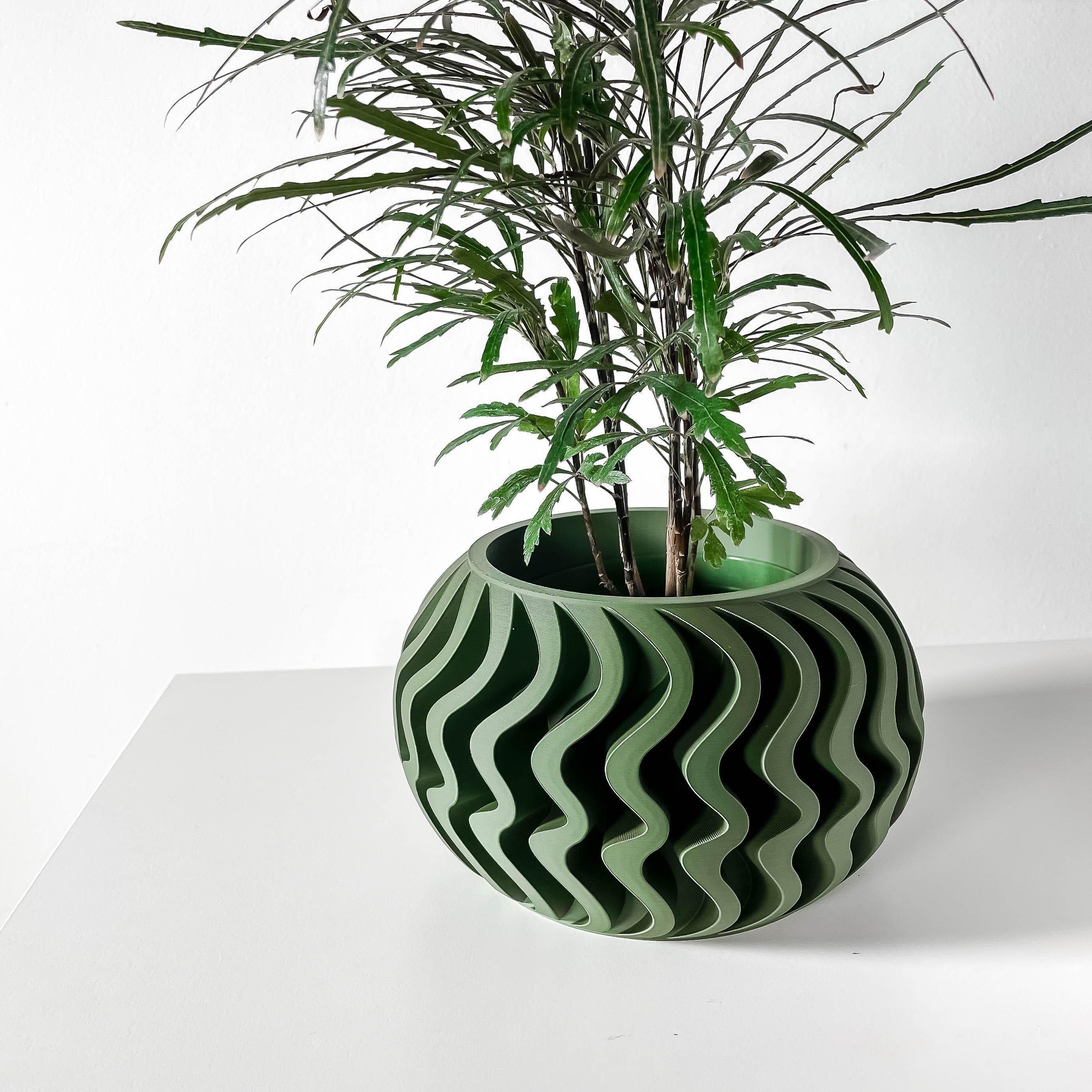 The Noli Planter Pot with Drainage | Tray & Stand Included | Modern and Unique Home Decor for Plant 3d model