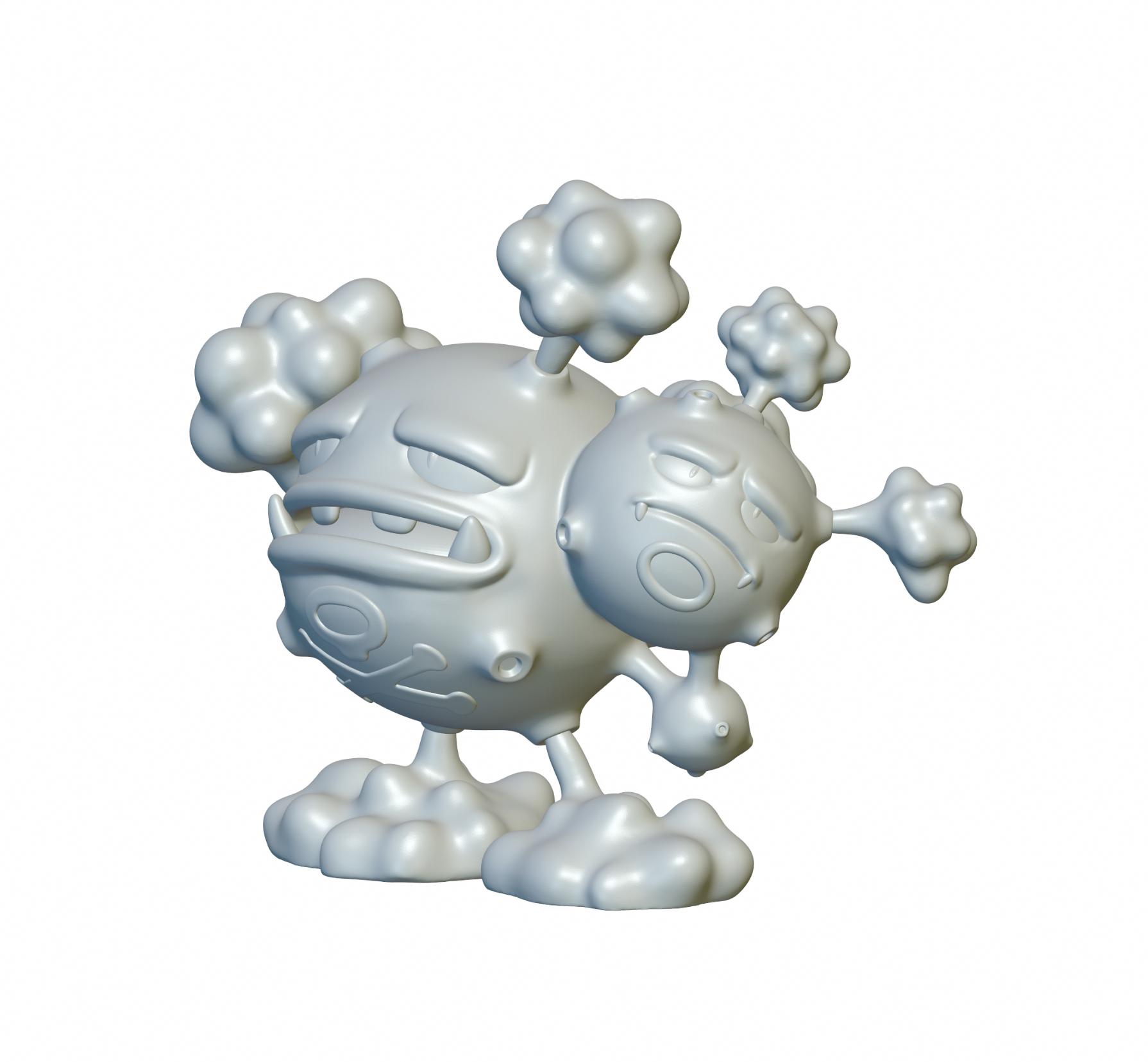 Pokemon Weezing #110 - Optimized for 3D Printing 3d model