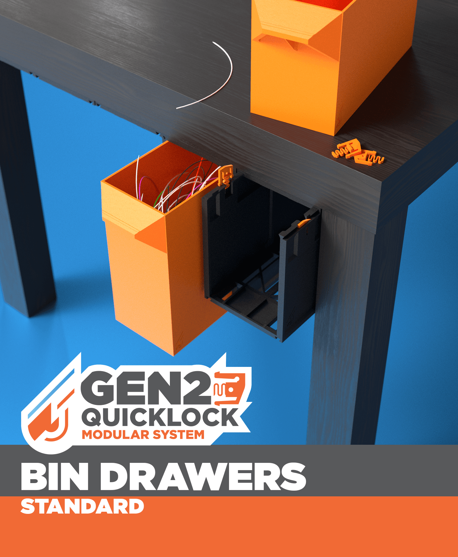 GEN2 Bin Drawers - Standard 3d model
