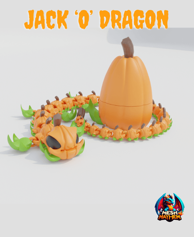 Jack o Dragon Articulated Dragon with Egg 3d model