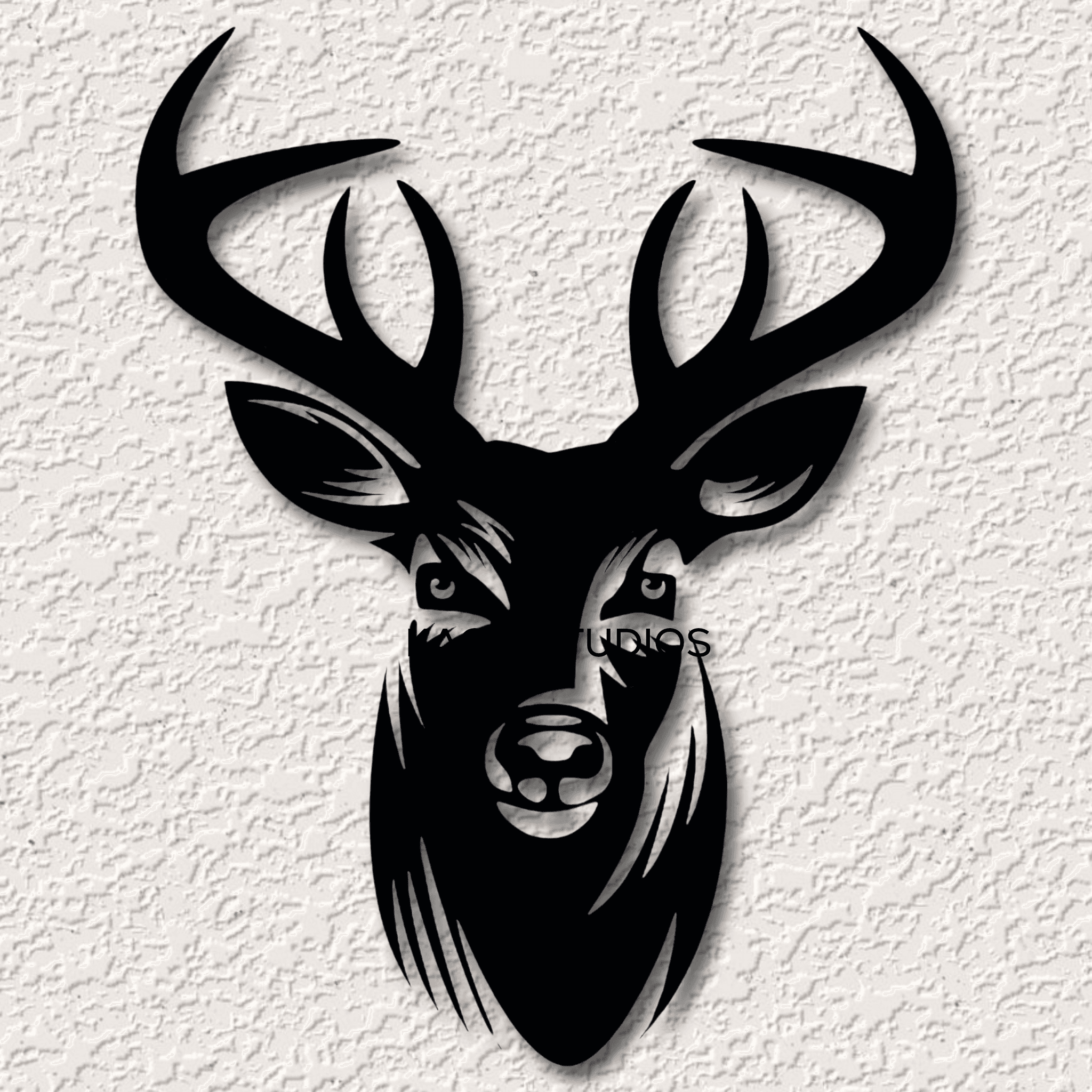 stag wall art deer wall decor cabin decoration 2d animal 3d model