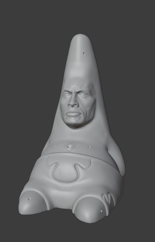 Patrock Star (Patrick Star + The Rock) 3d model