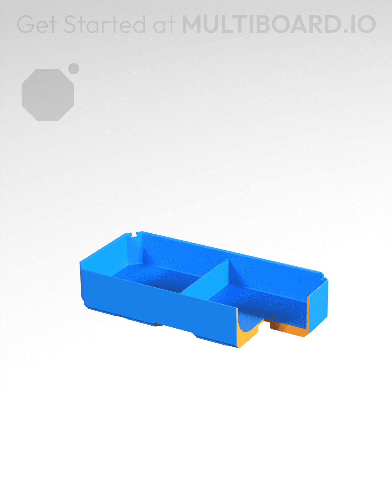 2x1x0.5 - Curved - Divided Bin - Multibin Insert 3d model