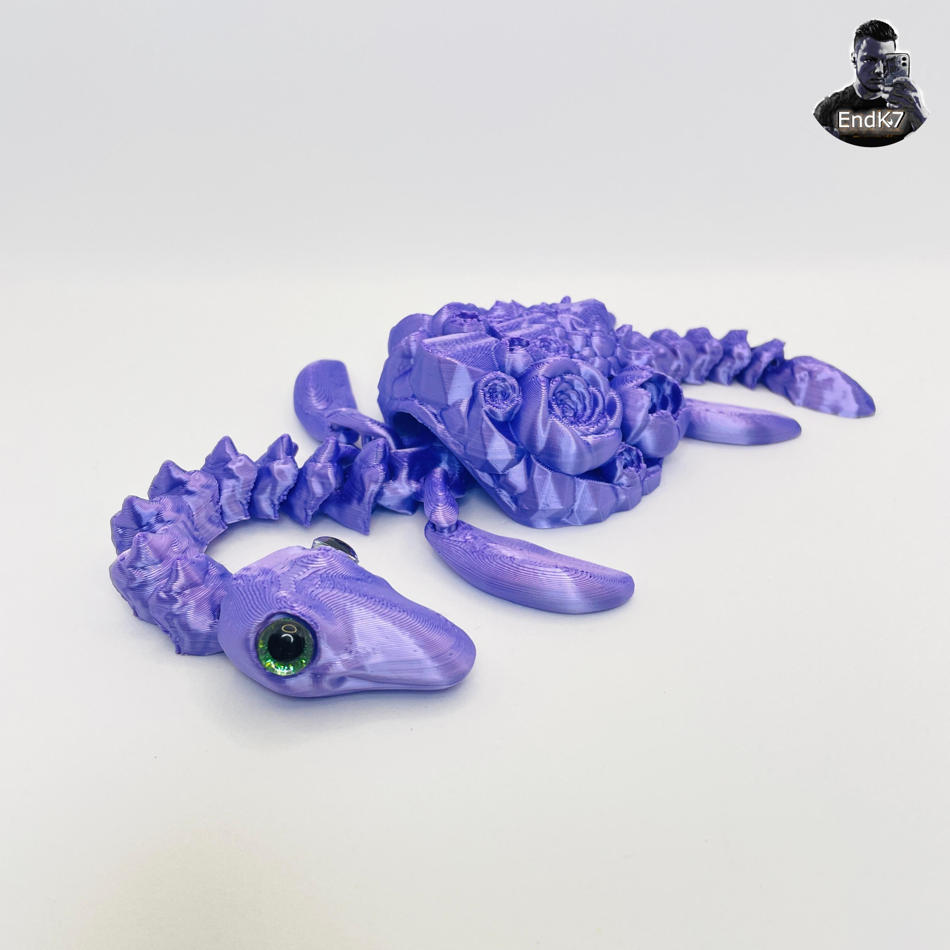 Lucky Plesiosaurus Turtle - Swappable Shell - Articulated - Print in Place - No Supports - Flexi 3d model